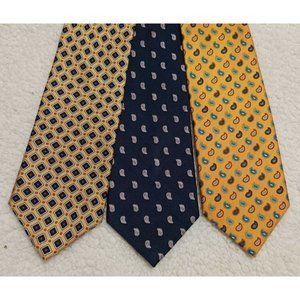 Lot 3 Jos A Bank 100% Silk Executive Dress Suit Ties Paisley & Geometric Shape